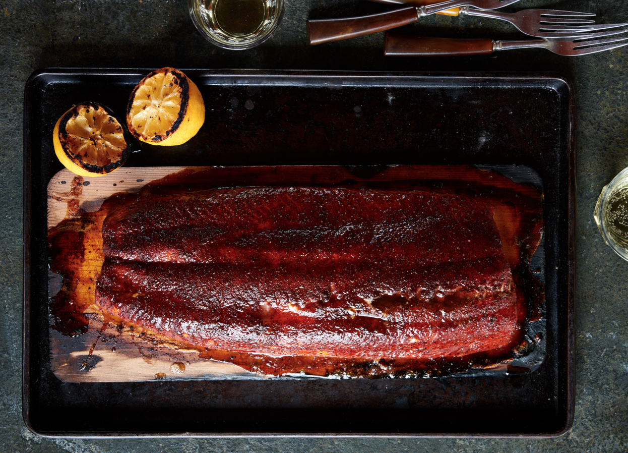 Cedar Plank Salmon from Fire + Wine