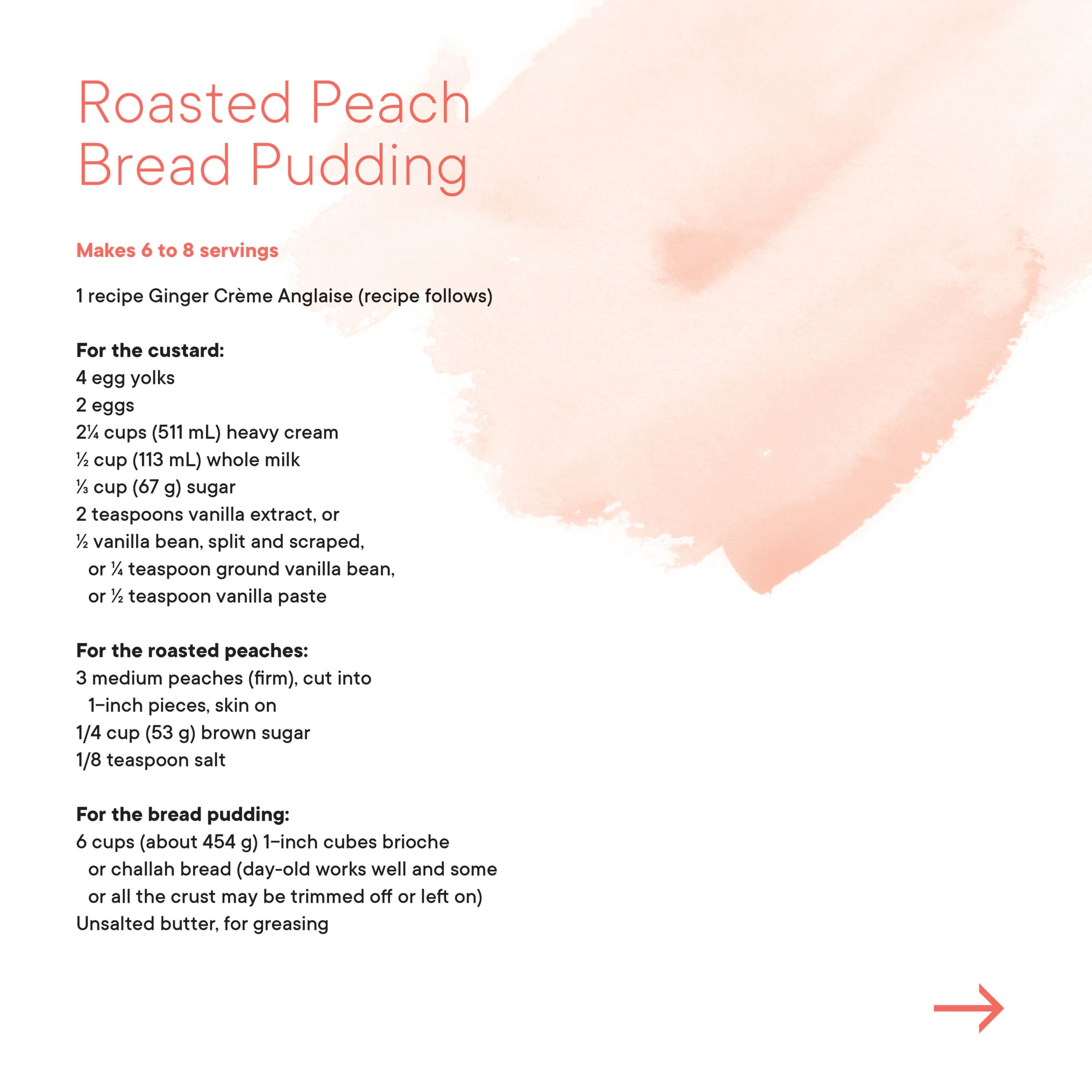 Roasted Peach Bread Pudding recipe ingredients